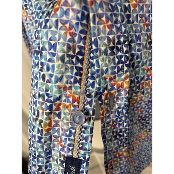 NWT Robert Graham Venlow Shirt Blue Mens 3XL Long Sleeve Geometric AOP $168 - Picture 6 of 15